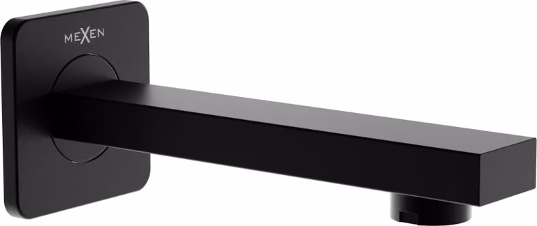 Mexen Cube beccuccio per vasca a parete, nero - 79370-70