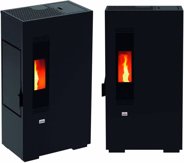 Stufa a Pellet Queen Slim 5 Compatta con WiFi, Colore Nero, in Metallo