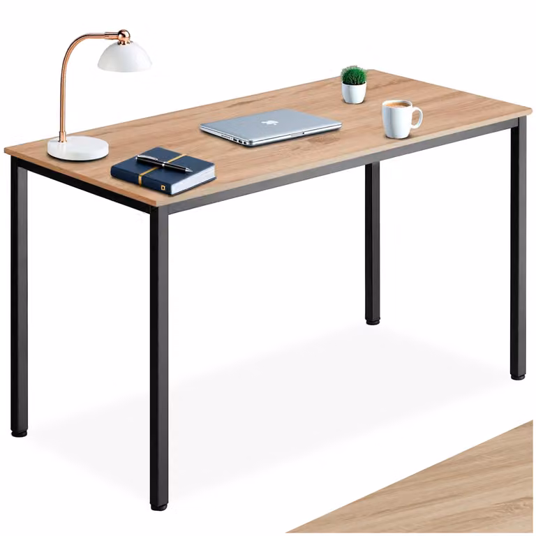 Scrivania Tectake in stile industriale con finitura rovere e dettagli beige e marroni, L: 100 cm, P: 60 cm, H: 75,5 cm