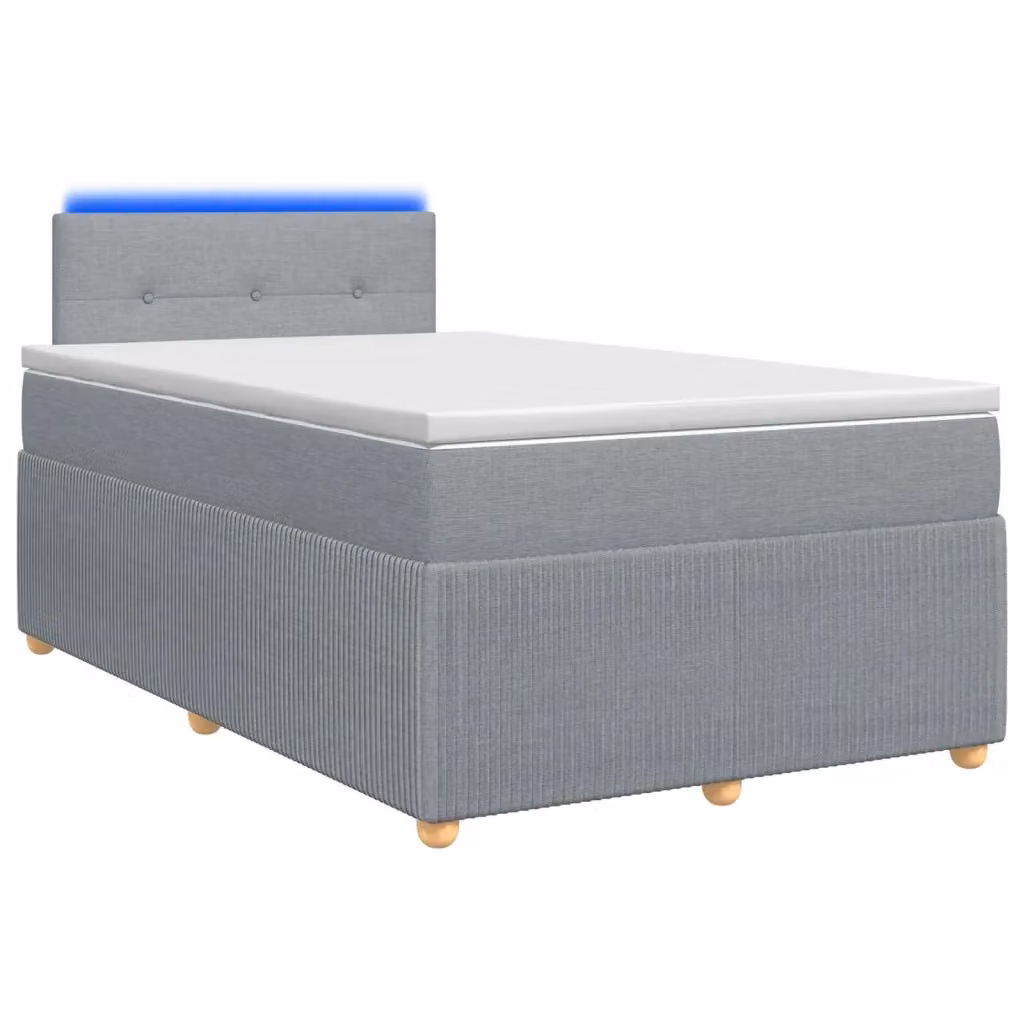 Letto moderno vidaXL con base contenitore a sollevamento, materasso ibrido e illuminazione sottostante, Grigio, L/P: 120 x 200 cm – 2