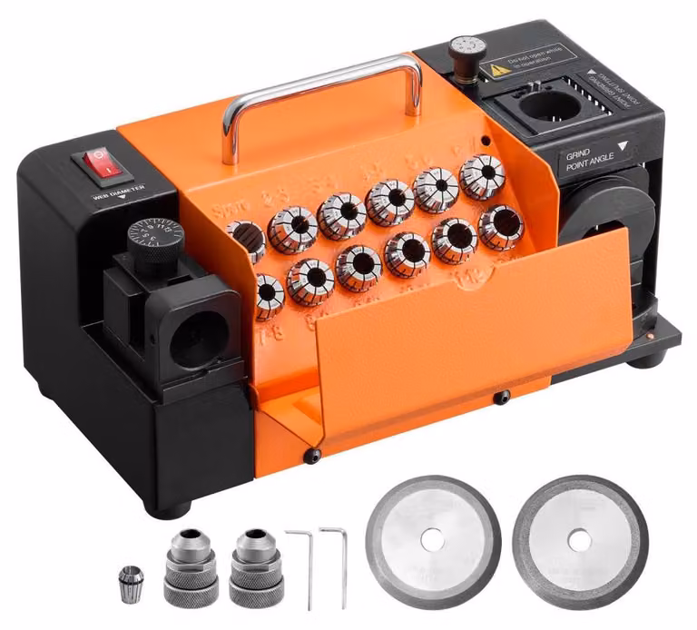 Affilatrice per punte professionali - 120 W di potenza - Diametro punta da 3 a 15 mm - Acciaio al carbonio