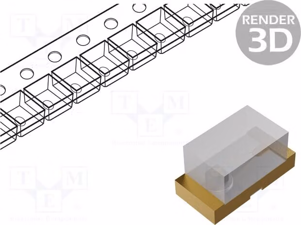 2 LED verdi, dimensioni 0402 (1x0,5x0,5 mm), 45 mcd, tecnologia SMD, angolo di visione 120°, corrente di funzionamento 25 mA, tensione di funzionamento 2,2 V, lunghezza d'onda di emissione 574 nm, codice prodotto: SML-LX0402SUGC-TR