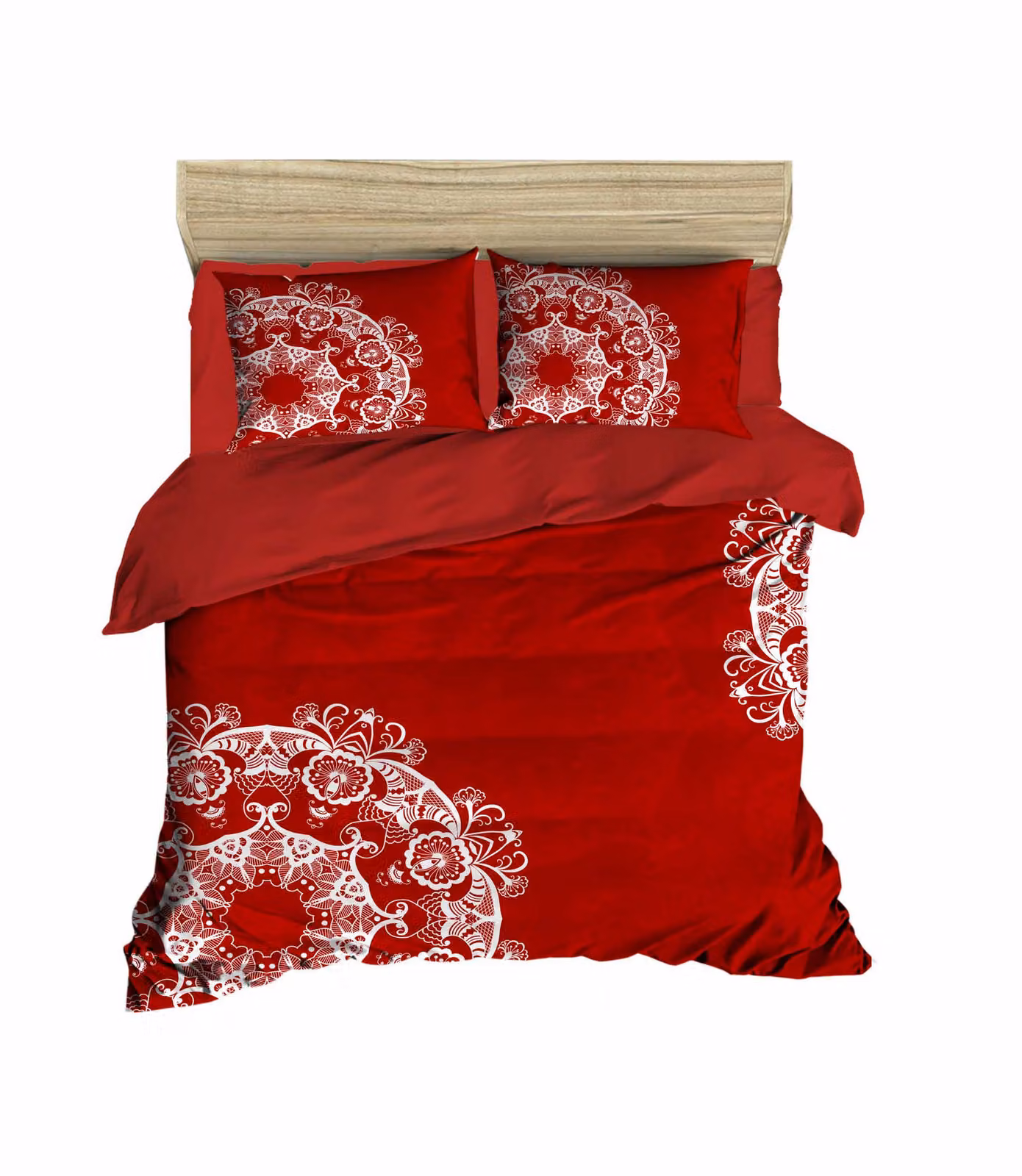 L'Essentiel Linge de Maison, Adal- PRL1271, rosso, bianco, piumoni, parte superiore del piumone e federa: 100% microsatinato di poliestere