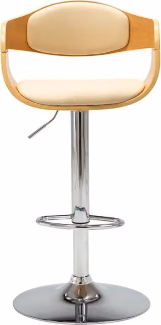 Sgabello da bar moderno vidaXL in legno e similpelle beige e marrone H: 110 cm, L: 50,5 cm, P: 49,5 cm