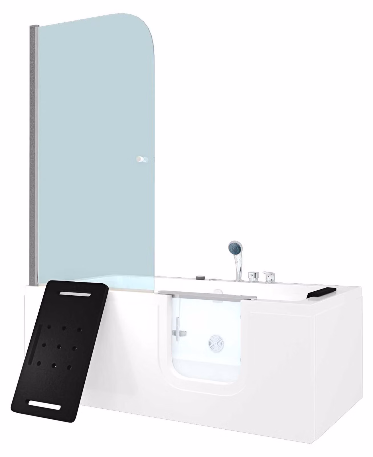 Cabina doccia combinata per anziani con idromassaggio e vasca per anziani con porta S15D-WP-EH-R 85x160x215 cm SENZA sigillatura dei vetri a due componenti