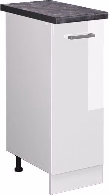 Armadio dispensa da cucina Vicco R-Line Bianco lucido con piano Antracite, L: 30 cm, P: 30 cm, H: 81,6 cm