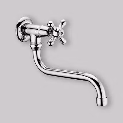 RUBINETTO LAVELLO A PARETE CON SNODO "IRIS" Cromo - 1/2"