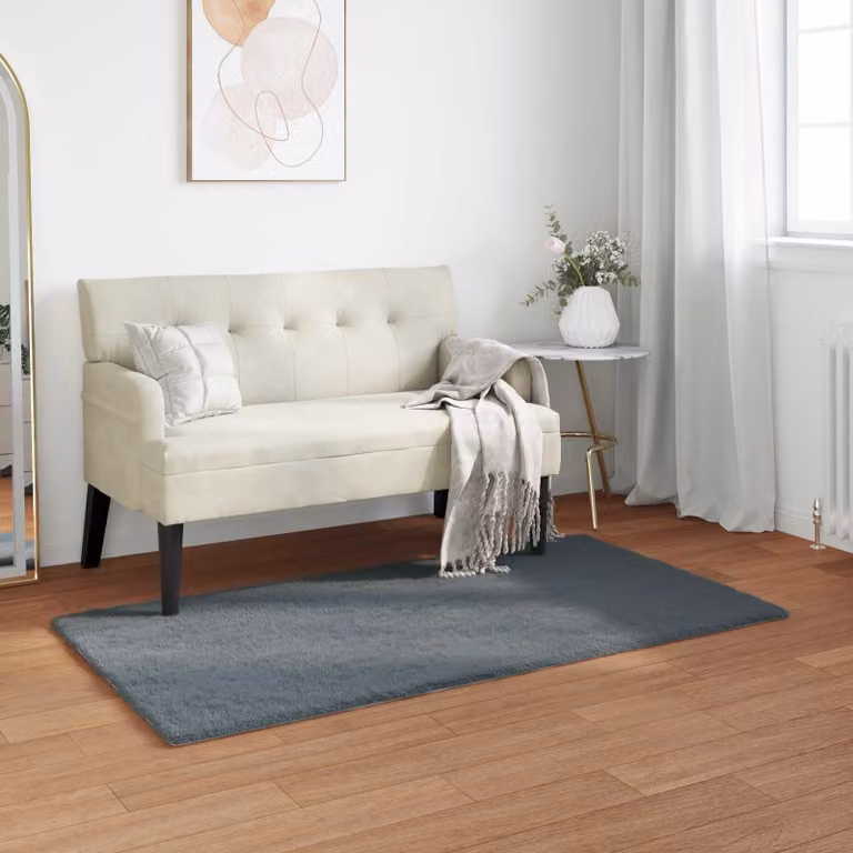 Tappeto antiscivolo vidaXL in ecopelliccia sintetica OLITE Antracite, lavabile e moderno