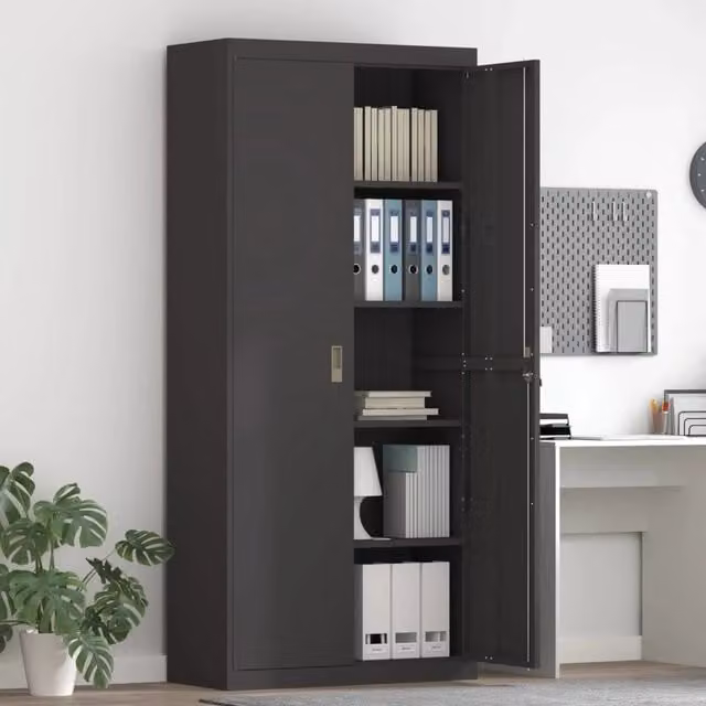 Armadio Nero 90 x 40 x 200 cm Acciaio 3406172