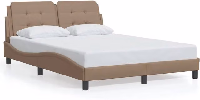Letto matrimoniale | Letto per adulti | Giroletto senza Materasso Zadar Cappuccino 120x200 cm in Similpelle