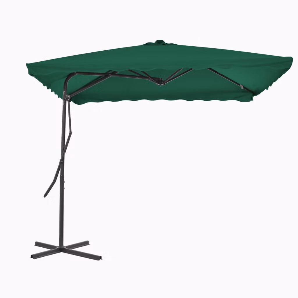 vidaXL Ombrellone con palo in acciaio 250x250 cm Verde