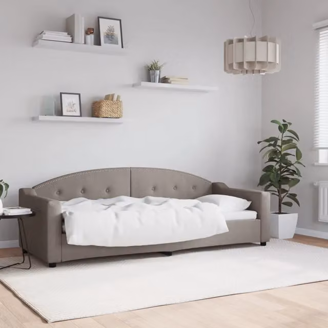 Letto da giorno moderno vidaXL in tessuto beige e grigio con struttura imbottita