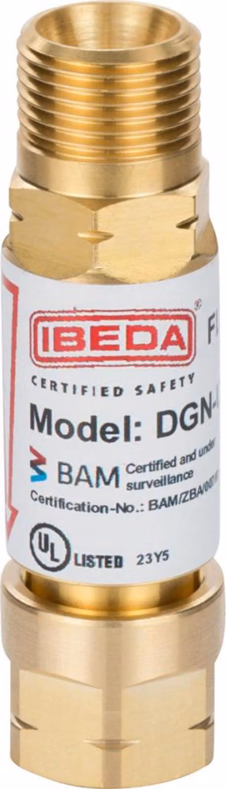 DGN Dispositivo di sicurezza Gas combustibile acetilene/propano G3/8 Lato bombola sinistra