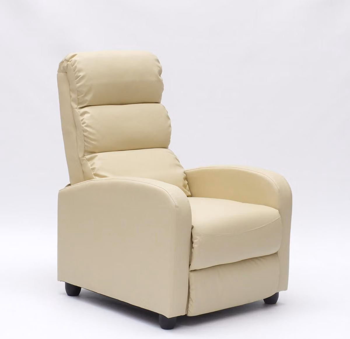 Poltrona Alice reclinabile con poggiapiedi in ecopelle - Beige