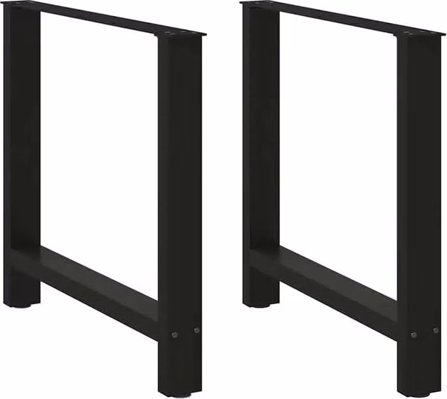 Set di 2 gambe per tavolo da pranzo in acciaio 80 x 73 cm stabilità regolabile stile moderno nero 02_0057552