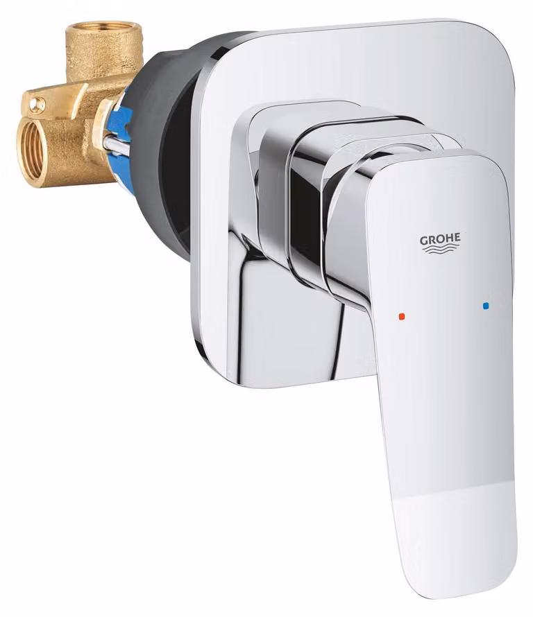 Rubinetto per doccia da incasso con corpo nascosto, cromato, con cartuccia da 46 mm