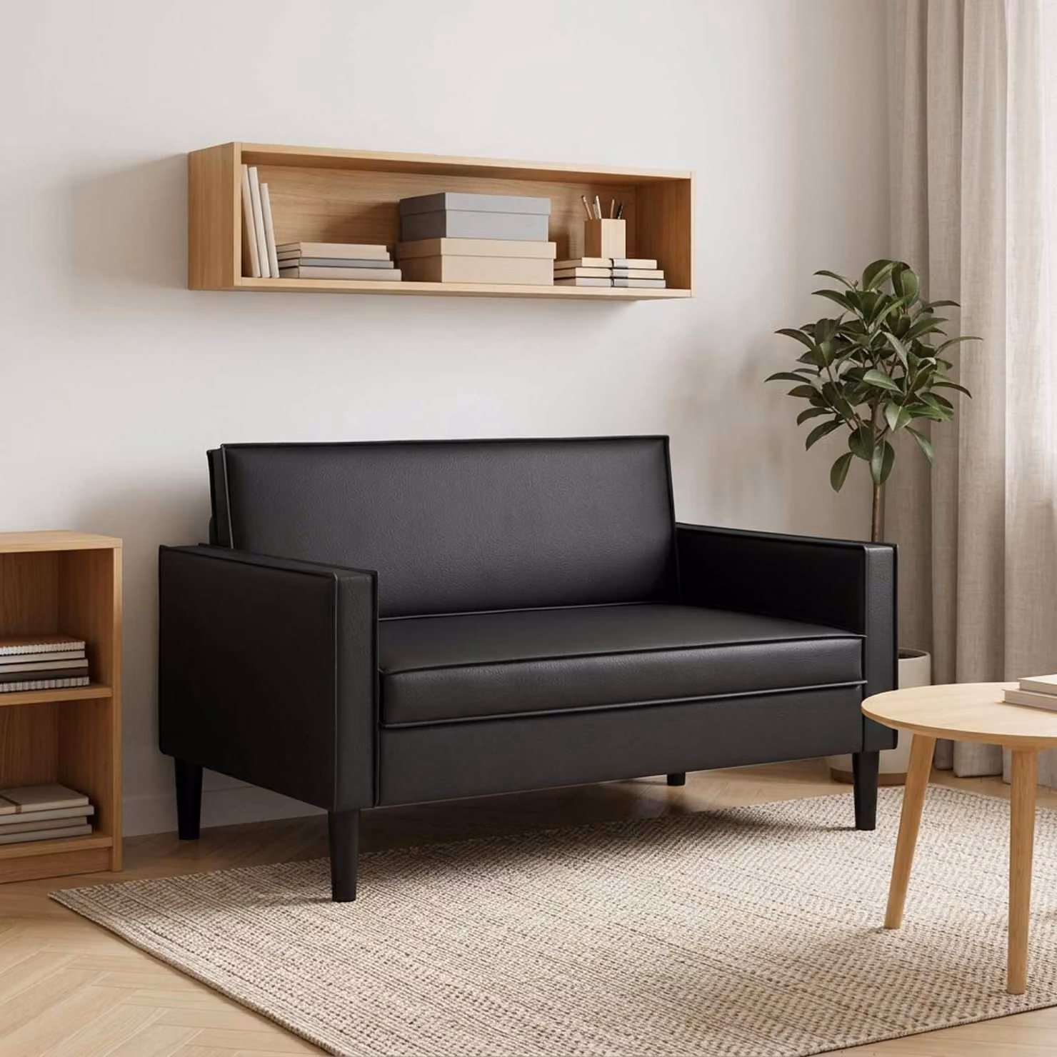 Poltrona relax XXL vidaXL in similpelle nera con braccioli per soggiorno e camera da letto