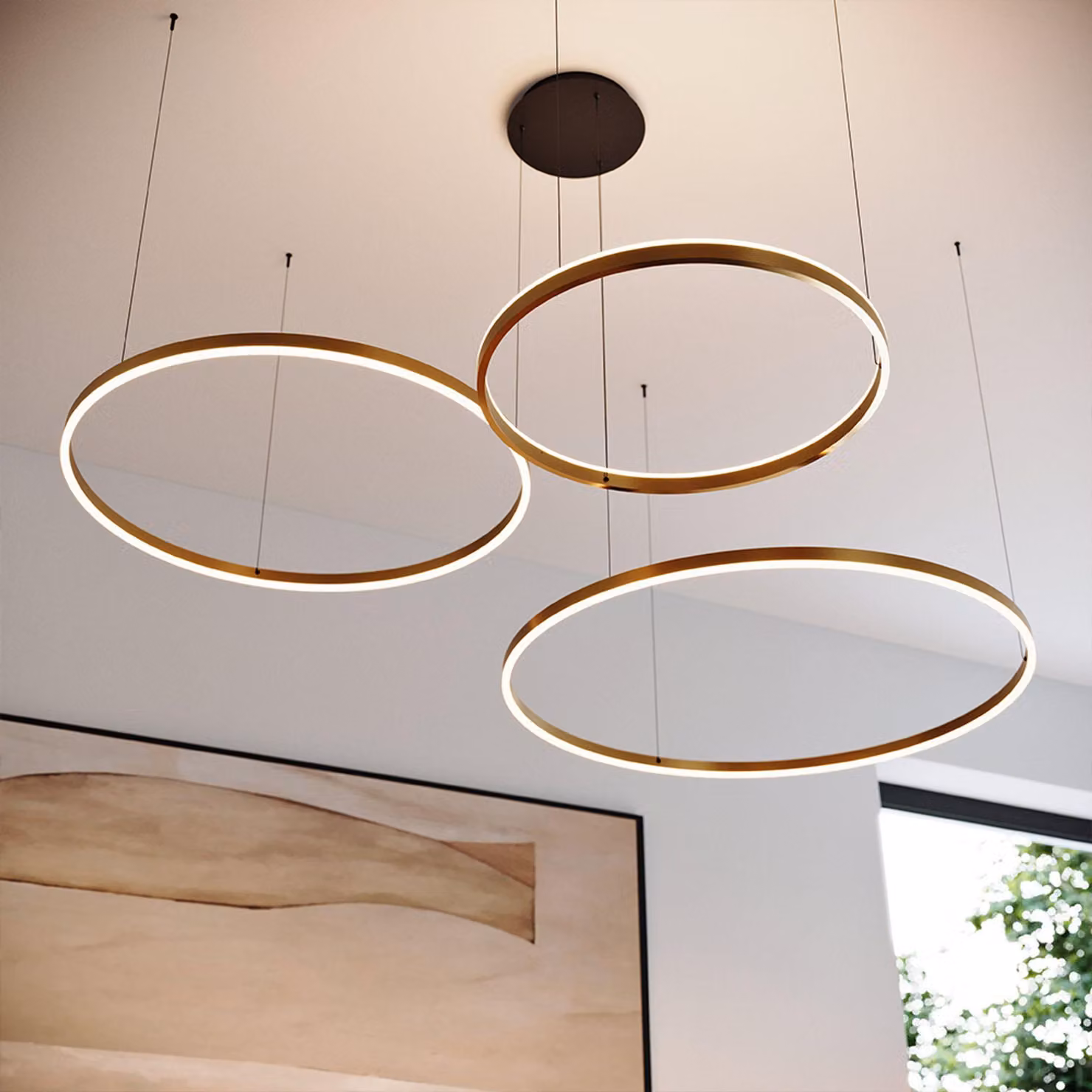 s.luce Ring 80 LED luce a sospensione diretta o indiretta 5m bianco rotondo