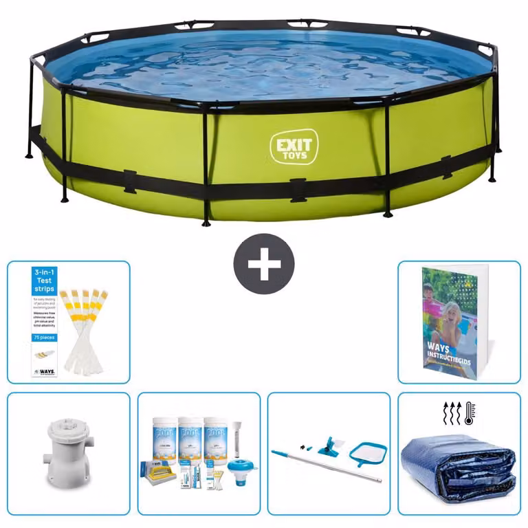Piscina gonfiabile rettangolare - 360x76 cm - Set da 5 pezzi - Modello S267