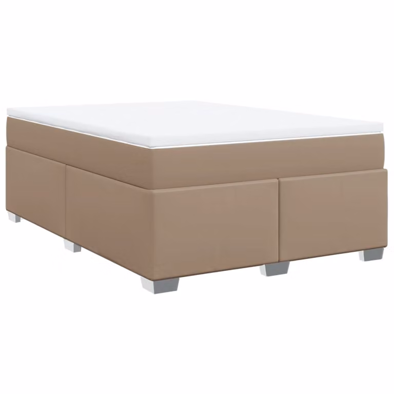 Giroletto a Molle con Materasso Cappuccino 140x200cm Pelle finta