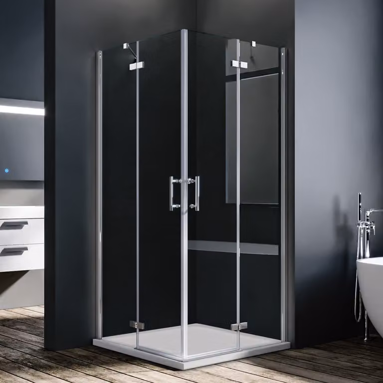 SONNI cabina doccia porta a soffietto 80x80x195cm angolo ingresso bagno angolo doccia porta a battente porta a soffietto nano vetro porta a soffietto a battente