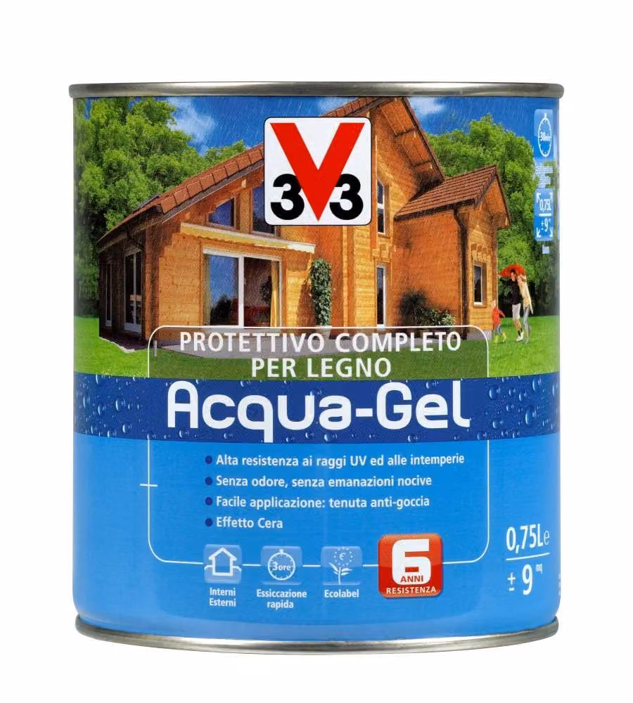 V33 Protettivo Completo per Legno Noce Chiaro 750 ml - Alta Protezione UV