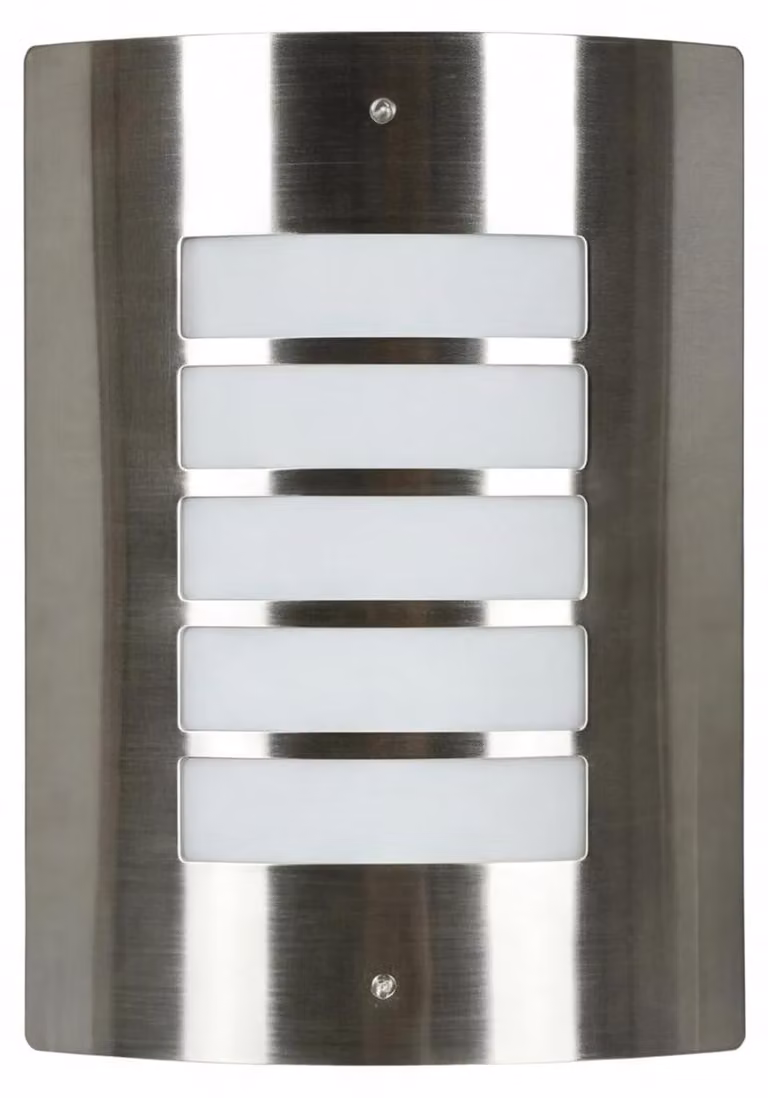 Lampada da parete in acciaio inossidabile, design moderno, grado di protezione IP44, 1 attacco E27, 60W, 29cm