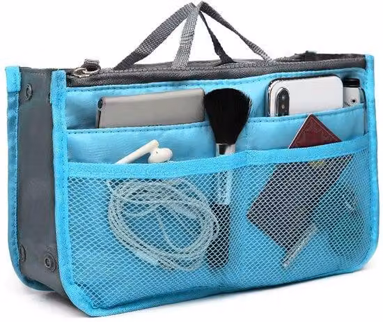 Grande borsa blu / Organizer per cosmetici