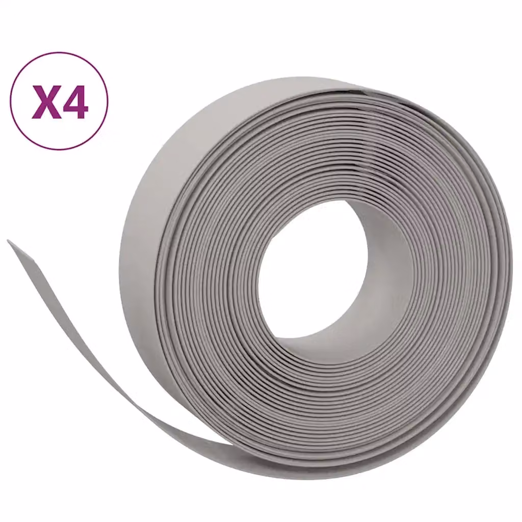 Set di 4 bordure da giardino ornamentali vidaXL in polietilene grigio, Lunghezza totale: 40 m, Altezza: 15 cm – 2
