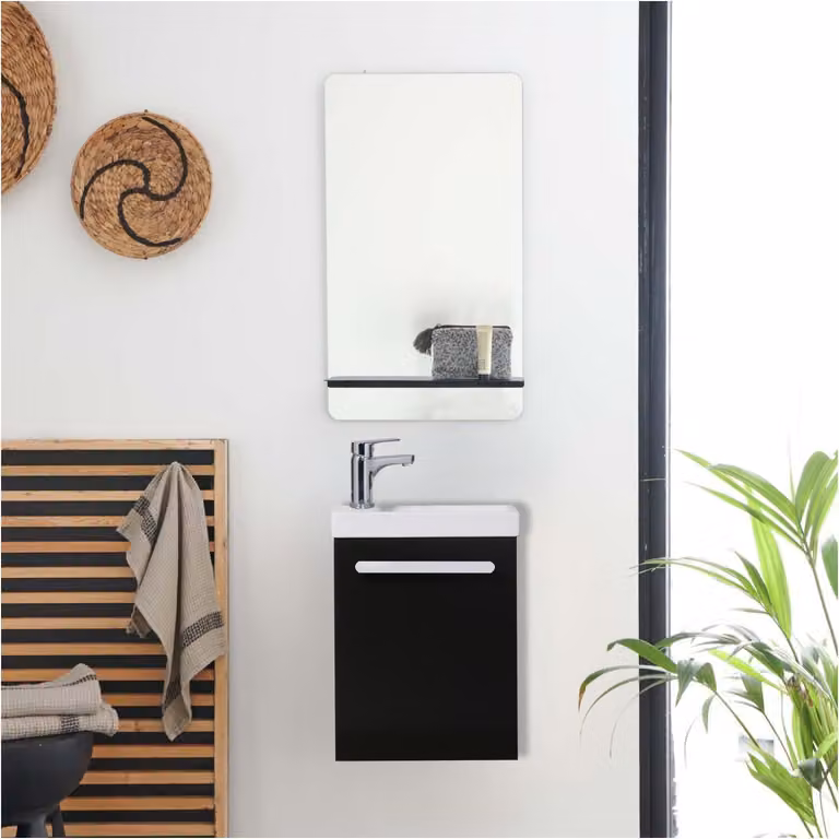 Set lavabo sospeso Nevada con specchio e mensola