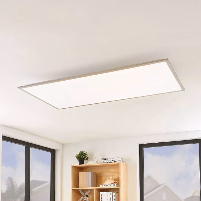 Pannello LED Lindby Stenley, CCT, 120 cm x 60 cm, dimmerabile Stenley Lindby,, Bianco / Opale, Cucina, Plastica, Moderno, Pannello LED