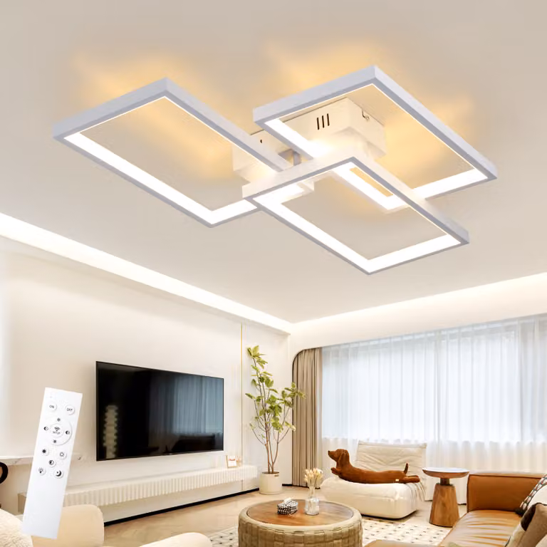 ZMH LED plafoniera bianca dimmerabile con telecomando lampada da soffitto per soggiorno 80CM 74W moderna rettangolare in metallo per camera da letto cameretta cucina