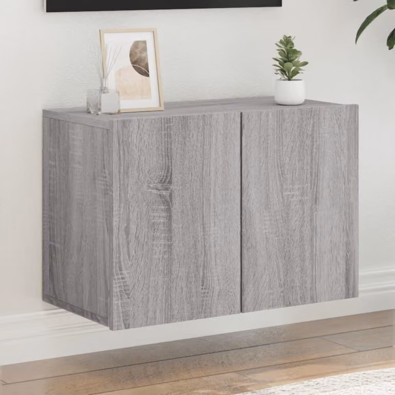 Mobile TV a parete vidaXL in legno MDF Grigio, L 60 cm, P 30 cm, H 41 cm