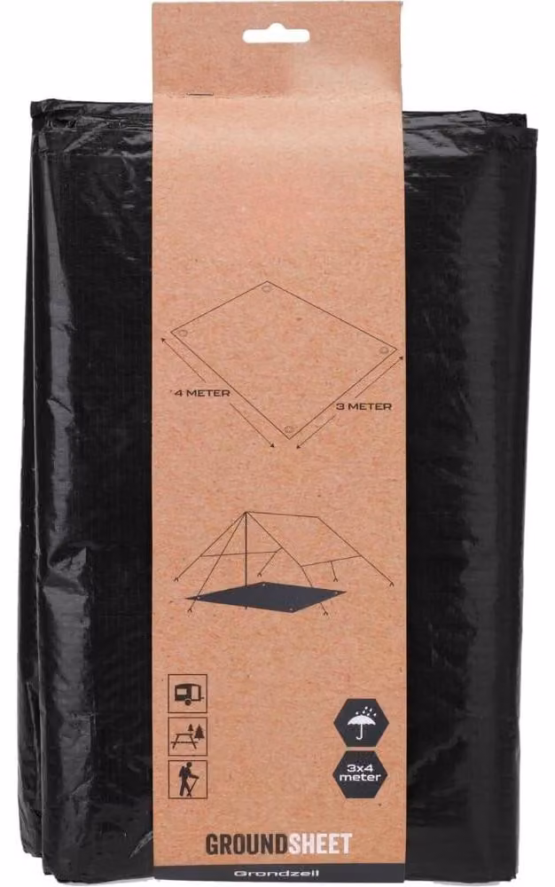 Telo in tessuto - 3x4 metri - Idrorepellente - Nero