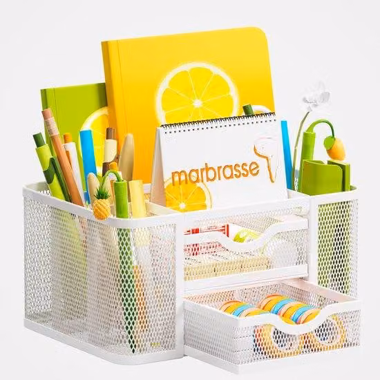Organizer per sedia da ufficio, supporto da scrivania multifunzionale con 2 scomparti, accessori organizzativi da ufficio per il lavoro da casa (bianco)