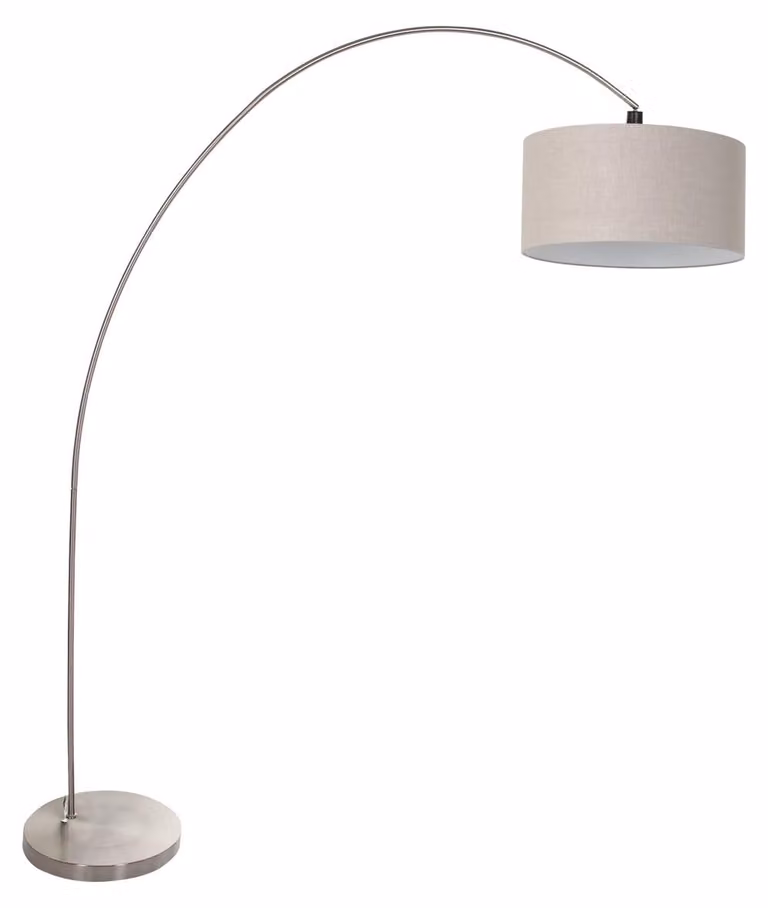 Lampada da terra - acciaio - Solva - metallo tessile - lampada ad arco - E27 - 3912ST - Mexlite