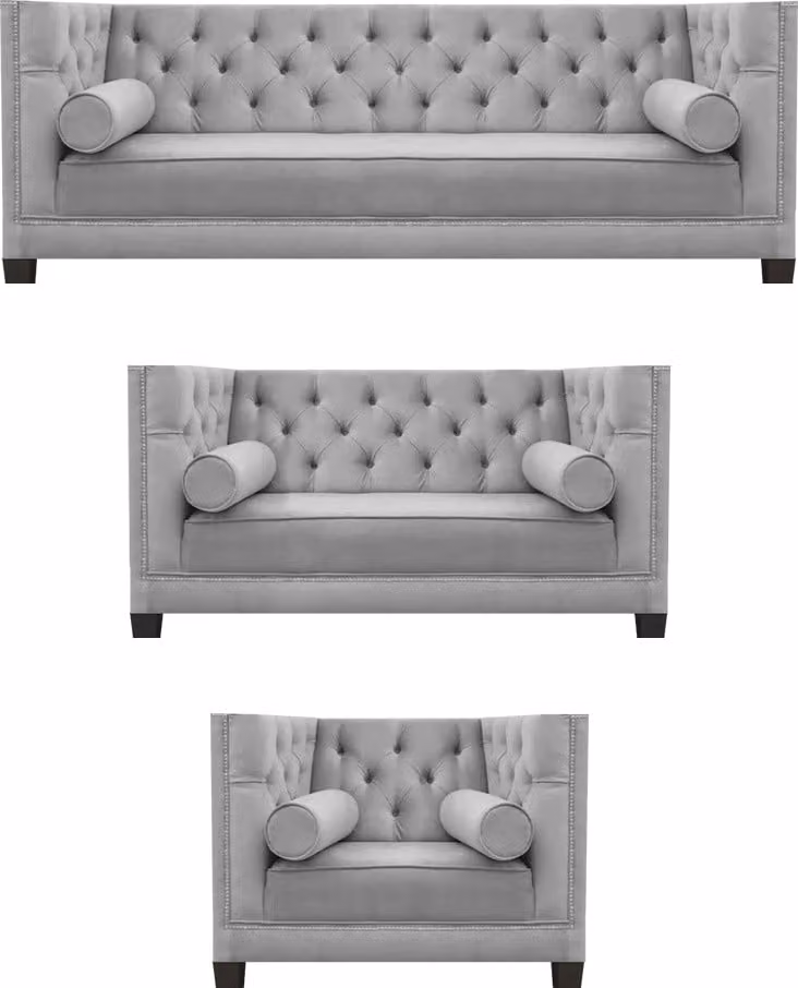 Luxus Wohnzimmer Moderne Sofagarnitur Set 2x Sofas Sessel Garnituren