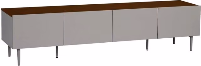Mobile TV Sweeek in stile industrial con 4 ante, metallo e MDF, grigio e beige, L: 180 cm, P: 40 cm, H: 50 cm