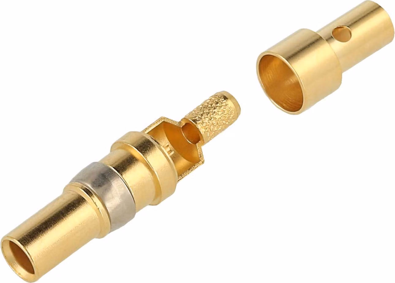 Contatto coassiale HARTING 50 Ohm Perno di contatto (M) oro, 1 pezzo Materiale lega di rame - 1 pezzo
