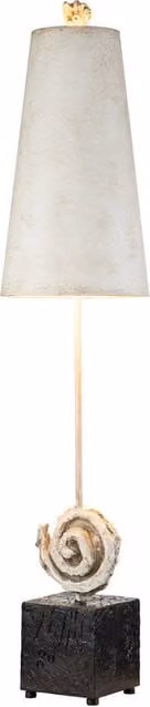 Lampada da tavolo Art Déco resina bianca Swirl E27 Flambeau