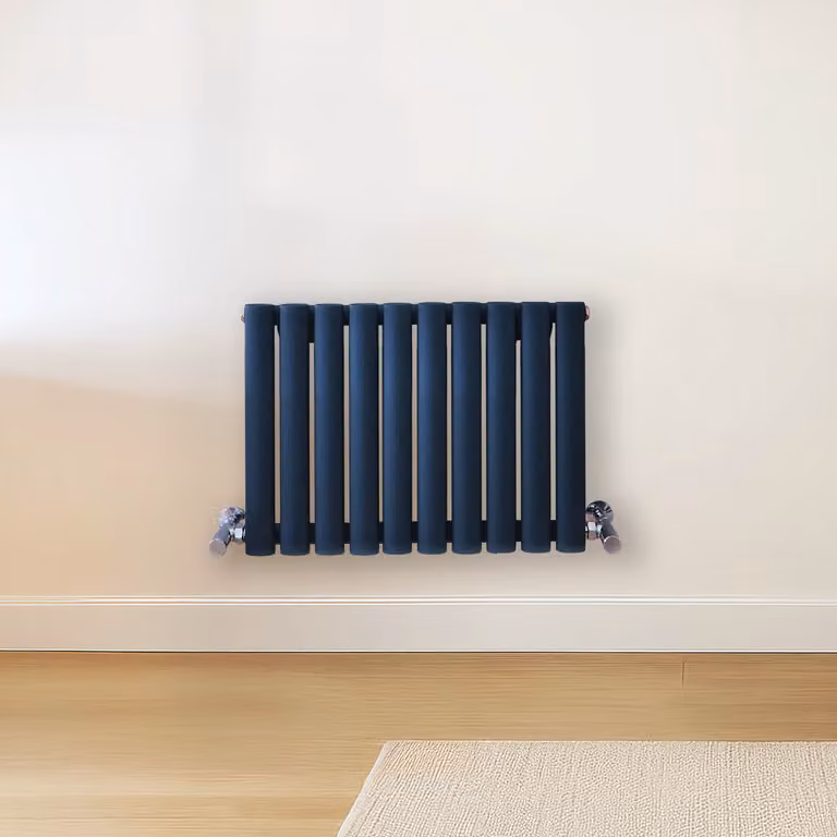 Radiatore di Design Orizzontale  Blu (Deep Sea Blu) -  400mm x 590mm  - Pannello Doppio  - Revive