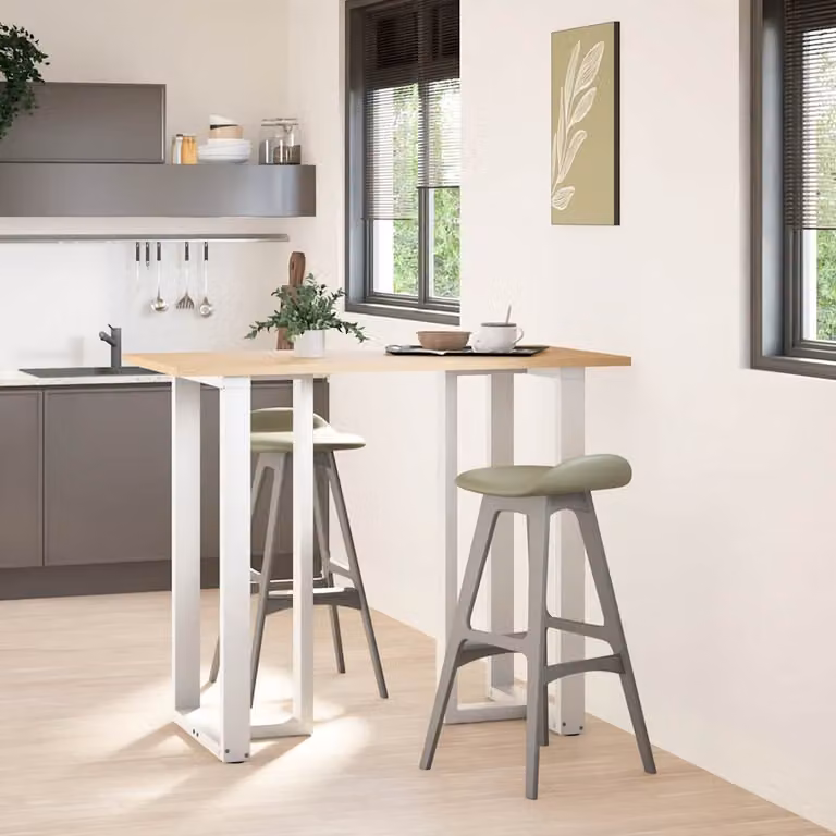 vidaXL Gambe per tavolo da bar forma T 2 pz bianche 60x35x(110-111) cm