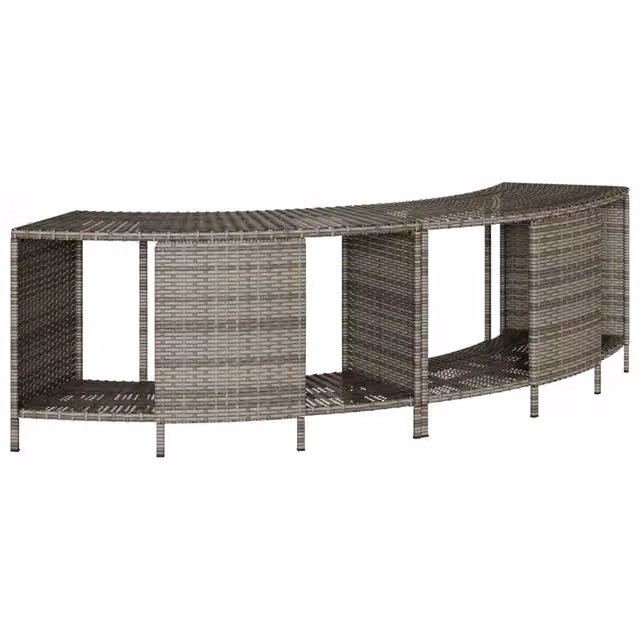 Scaffali Portaoggetti Vasca Idromassaggio 2 pz Polyrattan Grigio CFW9588356