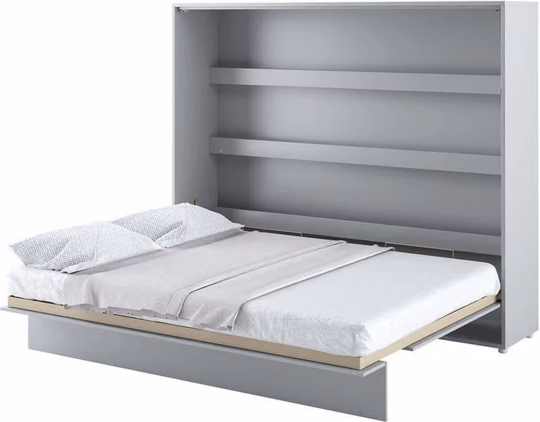 Letto a parete Armadio letto BED CONCEPT BC-14 Orizzontale 160x200 GRIGIO OPACO Letto pieghevole a parete Armadio letto pieghevole Armadio con letto pieghevole integrato incl. rete a doghe