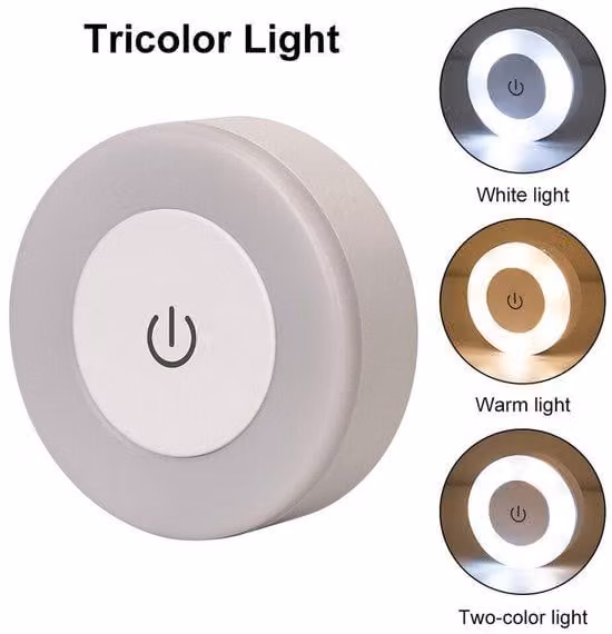 Lampada da notte a LED con sensore a tocco, ricaricabile tramite USB, base magnetica per l'area della camera da letto