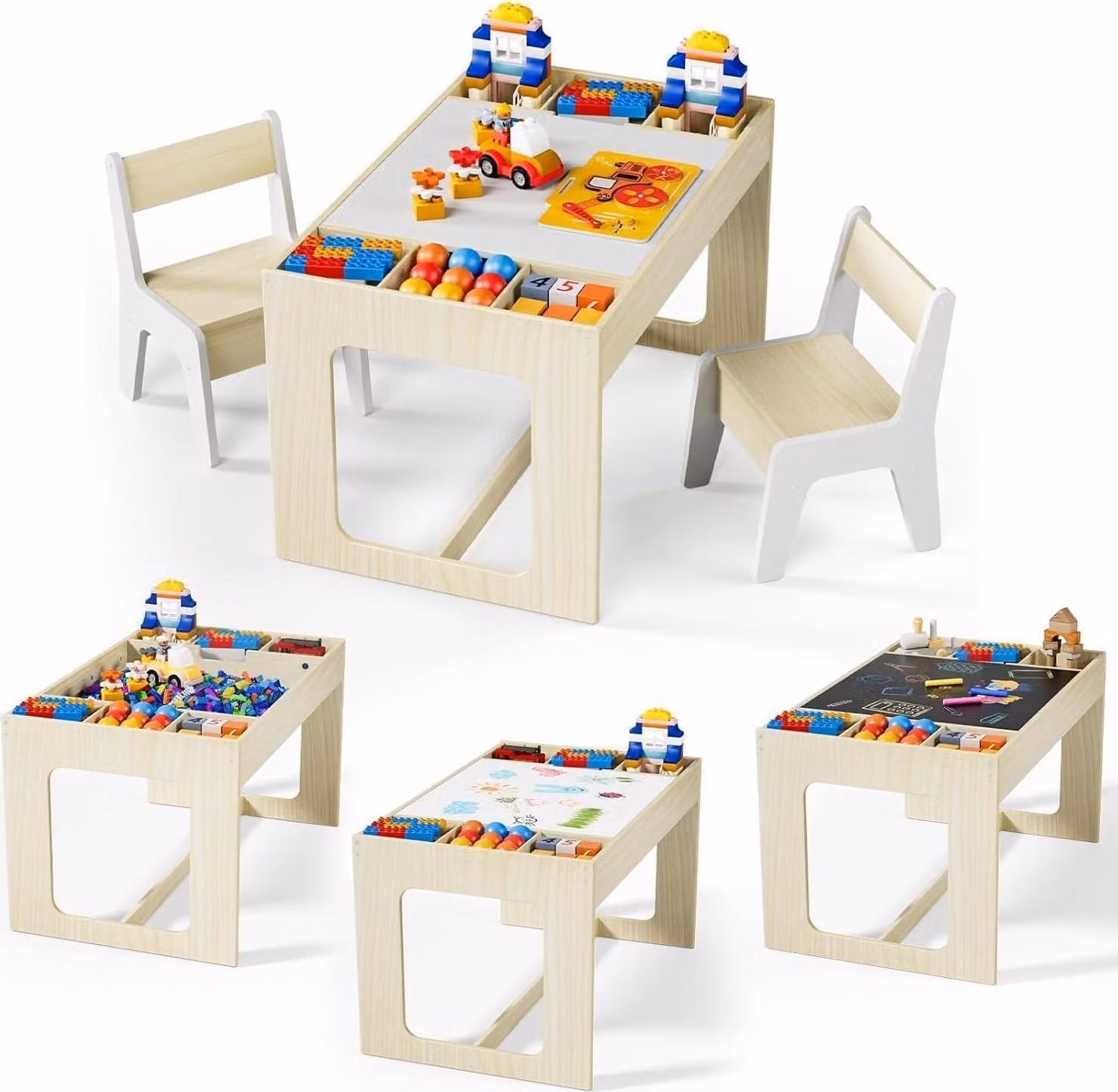Area per bambini con spazio per riporre i bagagli e 2 sedie per bambini a partire da 3 anni