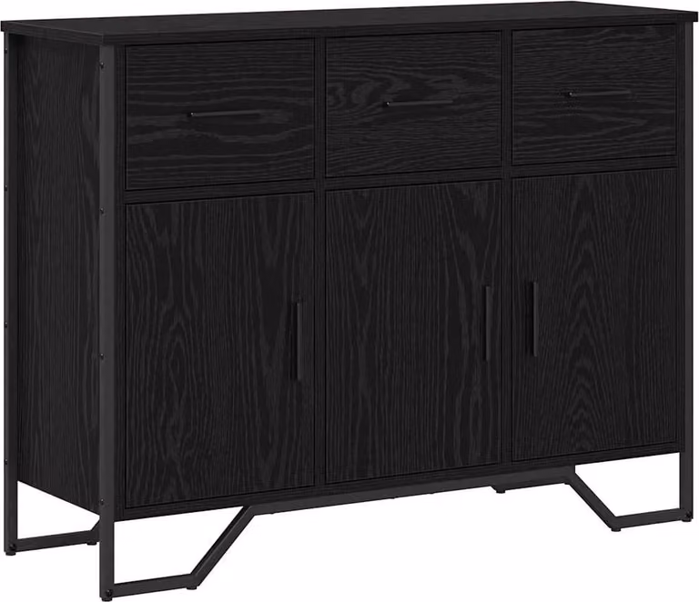 Credenza con cassetto Rovere Nero 97 x 32,5 x 74,5 cm