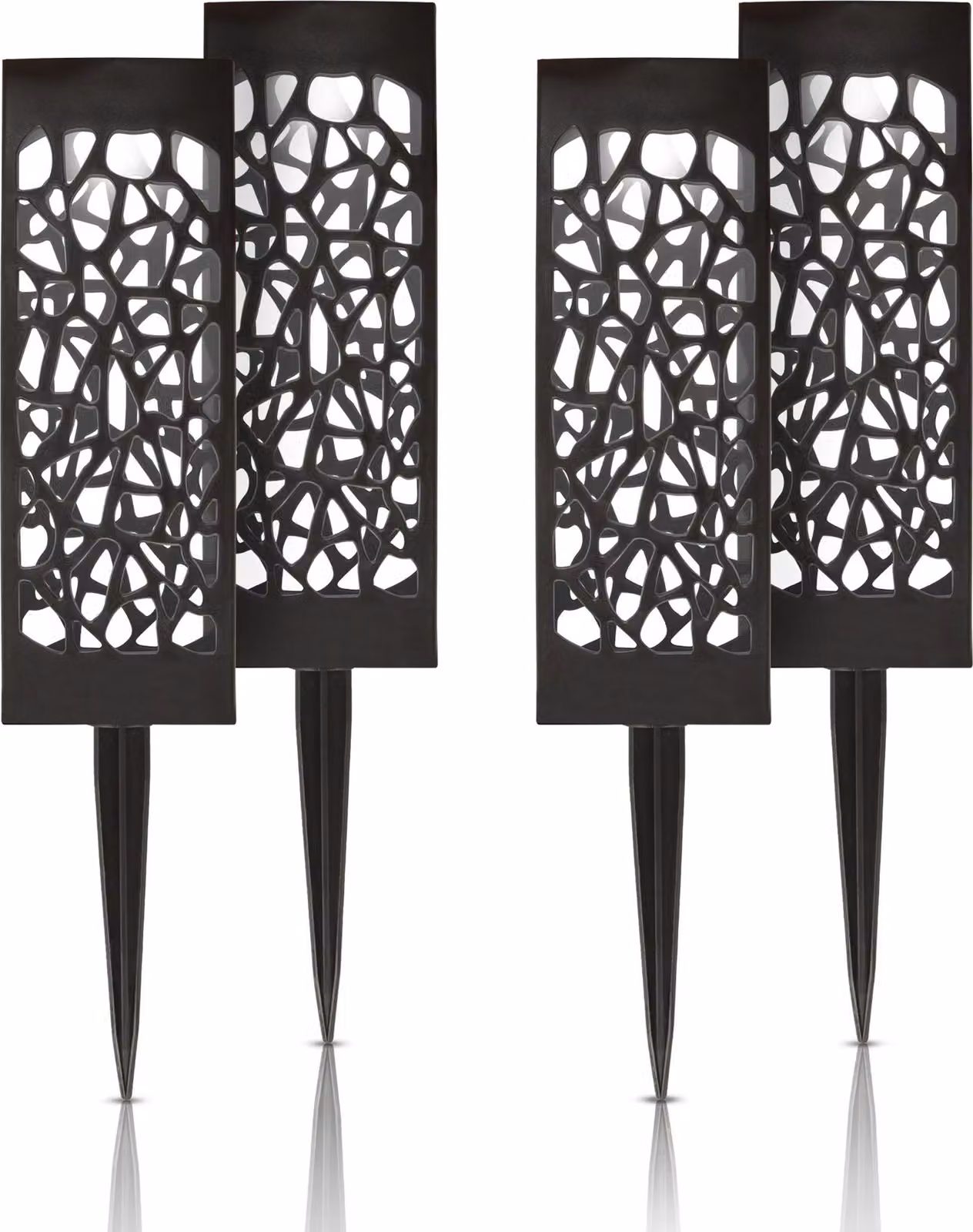 Lampada a LED solare a innesto per esterni (confezione da 4), resistente alle intemperie IP44, luce da giardino da 28,5 cm con picchetto a terra, illuminazione per patio