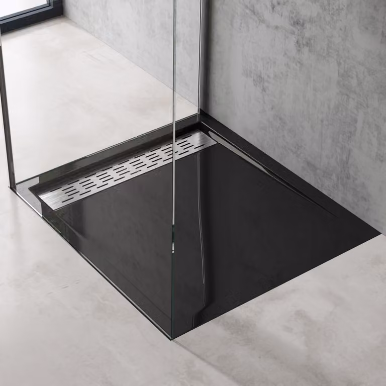 doporro Piatto Doccia 90x90x5cm Xetro04 in Acrilico, Forma: Quadrato, Nero