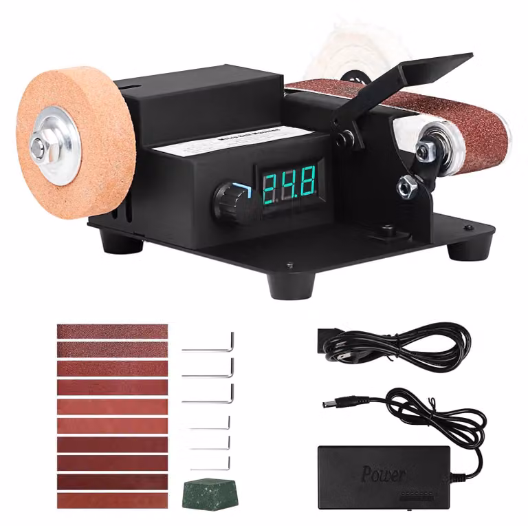 Levigatrice a nastro mini - Potenza: 350 W - Larghezza nastro: 340 mm - Elettrica - Adatta per legno e metallo